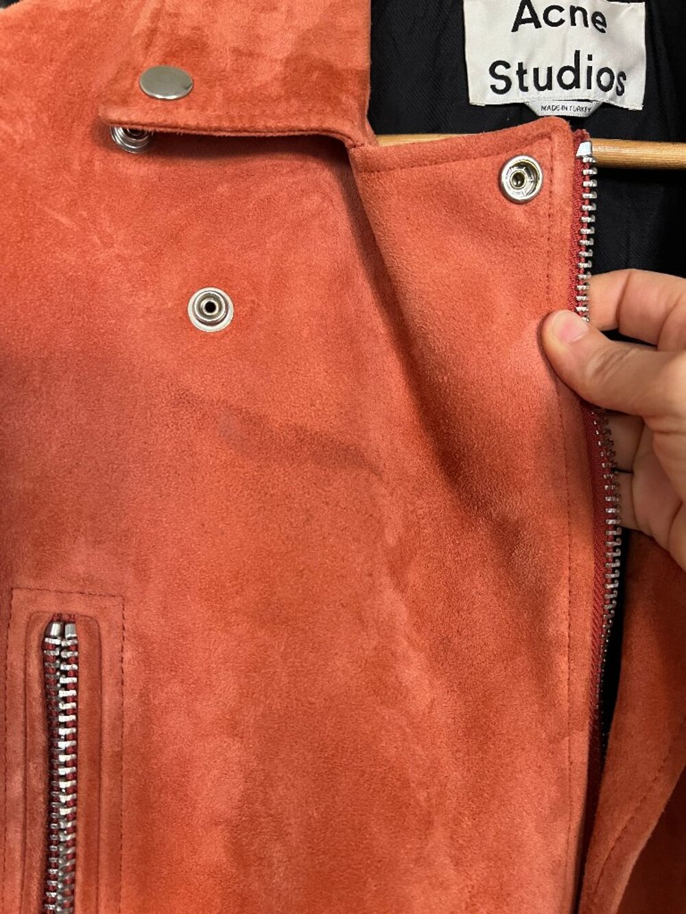 ACNE Studios Mock Moto Suede Leather Jacket (100% Goat Suede) - Picture 2 of 14